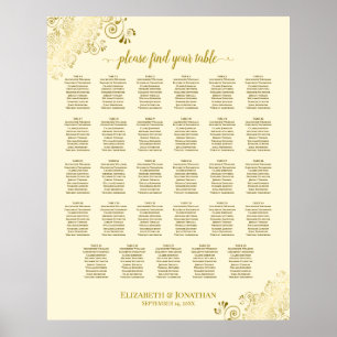 Affiche Frills Or 29 Mariage de table  de table Crème