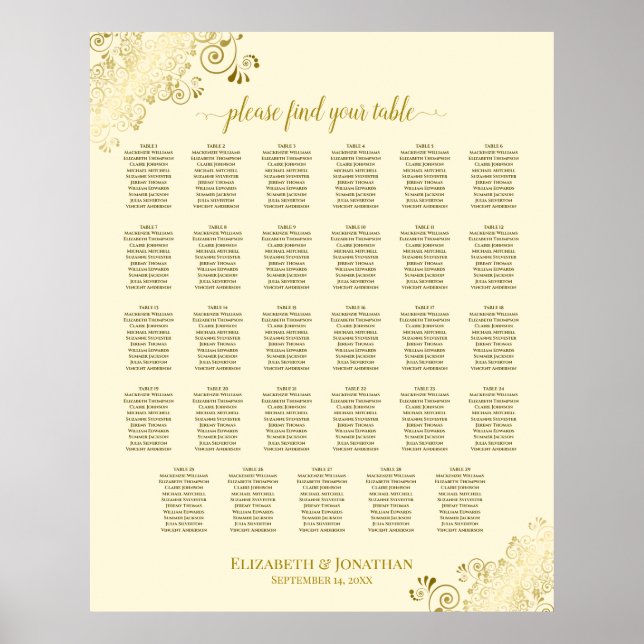 Affiche Frills Or 29 Mariage de table  de table Crème (Devant)