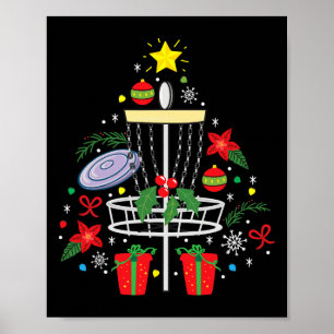Affiche Frisbee de Disc Golf Ornement de Noël Arbre Drôle