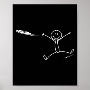 Affiche Frisbee Stickman Disc Golf Drôle de Frisbee ultime