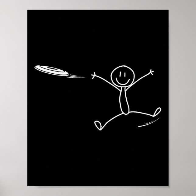 Affiche Frisbee Stickman Disc Golf Drôle de Frisbee ultime (Devant)