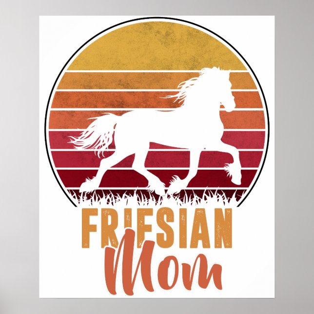 Affiche Frison- Maman Frison- Pour amateur de cheval Friso (Devant)