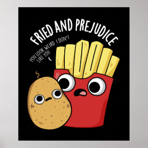 Affiche Frit Et Préjudice Funy Fries Pun Dark BG