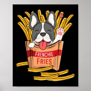 Affiche Frites - Bouledogue français Fast Food Frites Amou