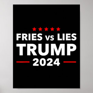 Affiche Frites contre mensonges Trump 2024 Frites français