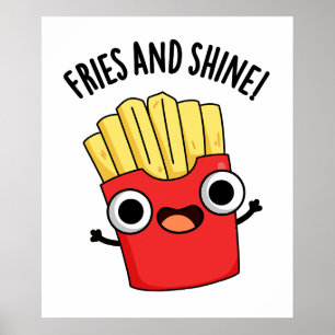 Affiche Frites Et Brille Blagues Nourriture Drôle 