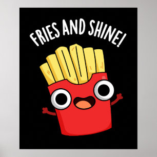 Affiche Frites Et Brille Blagues Nourriture Drôle Fond Som