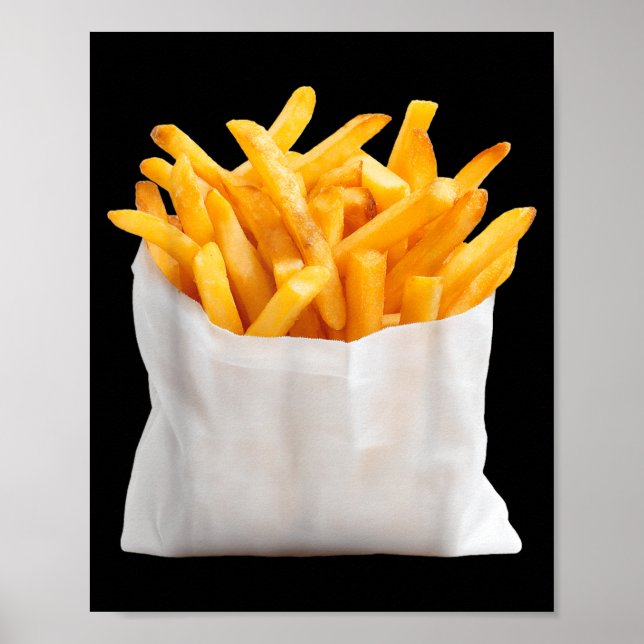 Affiche Frites frites drôle de costume de nourriture d'Hal (Devant)