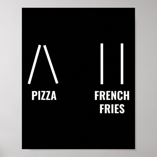 Affiche Frites Pizza Ski Citation Drôle Skieur Ski En (Devant)
