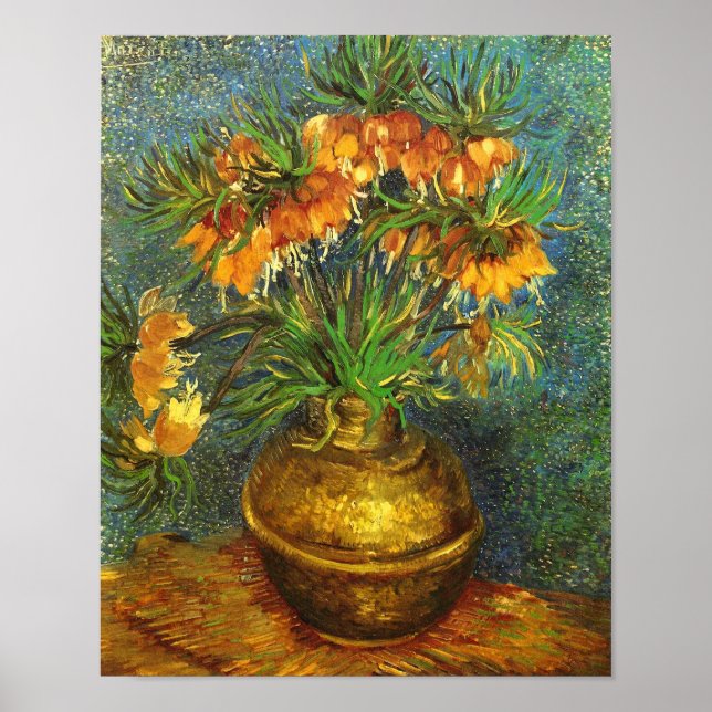 Affiche Fritillons dans un Vase Van Gogh Art (Devant)