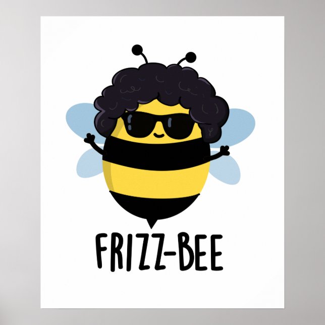 Affiche Frizz-Bee Funny Afro Bee Pun (Devant)
