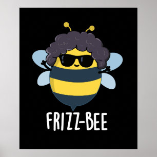Affiche Frizz-Bee Funny Afro Bee Pun Dark BG