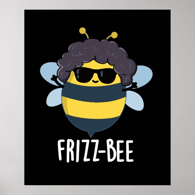 Affiche Frizz-Bee Funny Afro Bee Pun Dark BG (Devant)