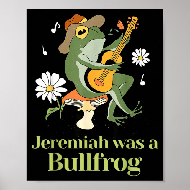 Affiche Frog Guitar-jeremiah Was Bullfrog Funny Saying  (Devant)