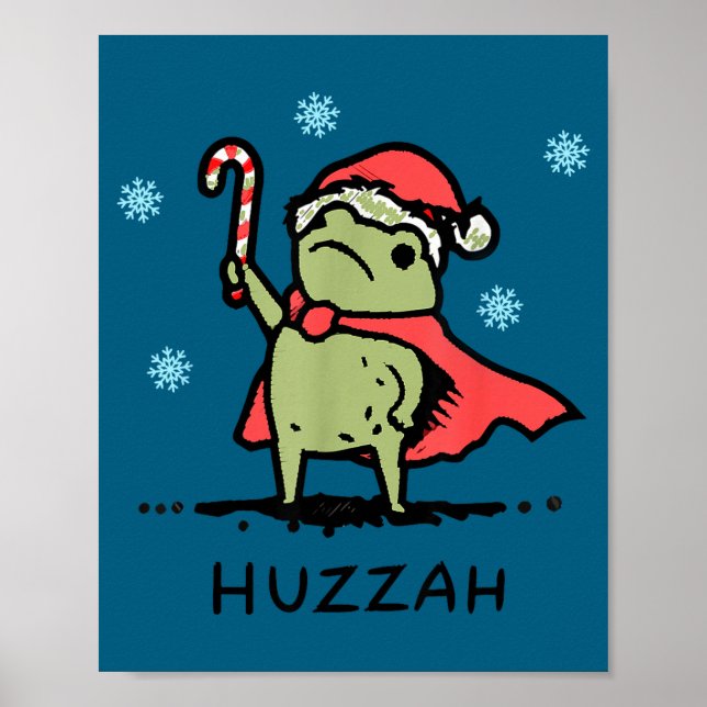 Affiche Frog Huzzah Frog Knight Funny Sword Meme Quote Chr (Devant)