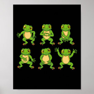 Affiche Frog Lover Kids Cute Dancing Frogs