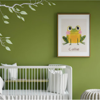 Affiche Frog Nursery Name Wall Art Print
