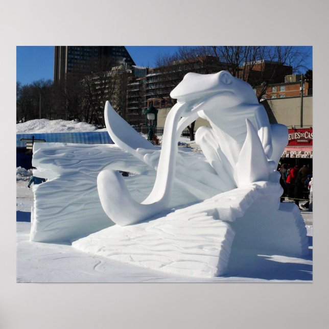 Affiche Frog Snow Sculpture, Québec, Canada (Devant)