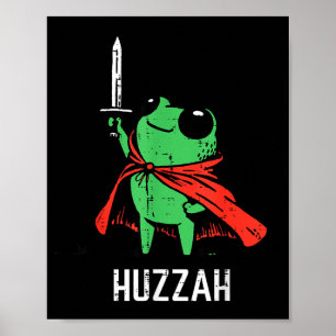 Affiche Frog Sword Cape Huzzah Drôle Meme Fantastique Garç