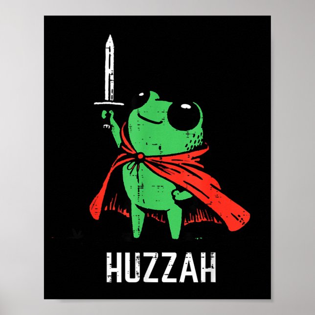 Affiche Frog Sword Cape Huzzah Drôle Meme Fantastique Garç (Devant)