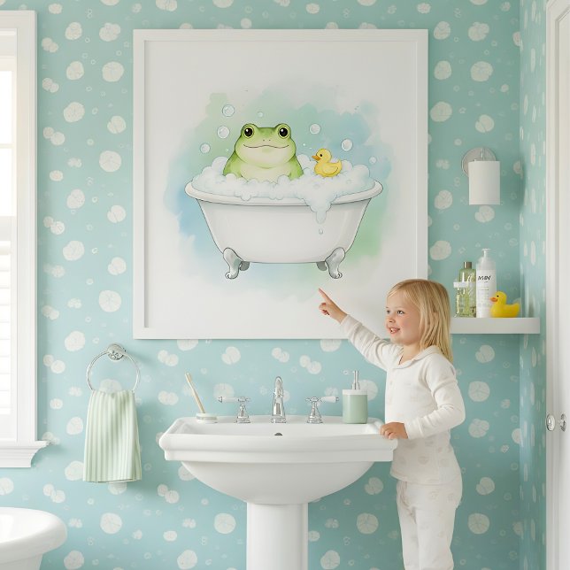 Affiche Froggy Bath Time Fun Kids Bathroom Wall Art (Créateur téléchargé)