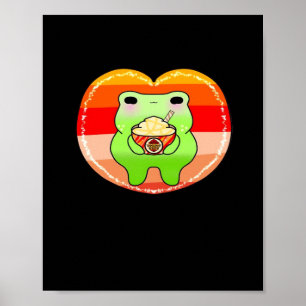 Affiche Froggy Profitant Citrouille Spice Latte Automne Sa