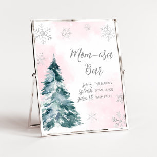 Affiche Froid Hors Baby shower Rose d'hiver Maman Osa Bar