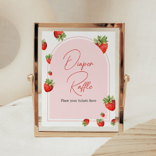 Affiche Fromage de Baby shower de fraise rouge