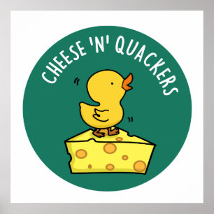 Affiche Fromage Et Quackers Amusant Pun De Nourriture