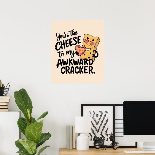 Affiche Fromage pour mon gêné | Saint-Valentin drôle et mi (Bureau à domicile)