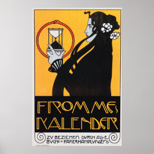 Affiche FROMMES KALENDER par l'artiste autrichienne Koloma