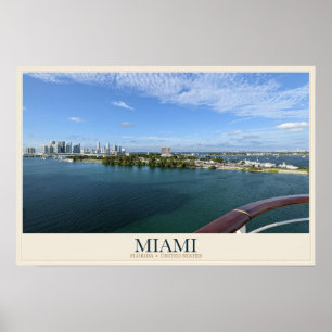 Affiche Front de mer de Miami depuis l'eau