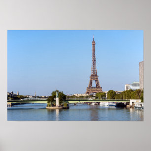 Affiche Front de Seine et tour Eiffel - Paris, France