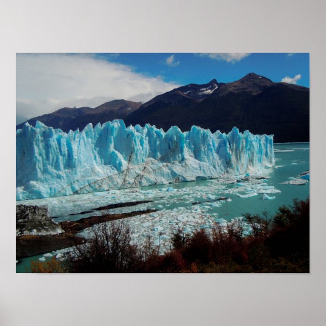 Affiche Front Du Glacier Perito Moreno Dans Les Andes (Devant)