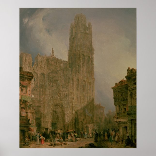 Affiche Front ouest de Notre-Dame, Rouen (Devant)