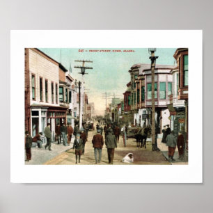 Affiche Front St., Nome, Alaska c1910 Vintage
