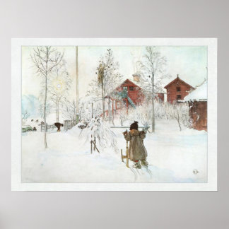 Affiche Front Yard and Wash House Carl Larsson