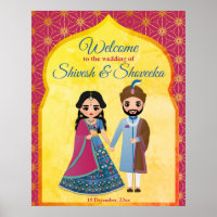 Frontière design rose et or mariage indien bienven