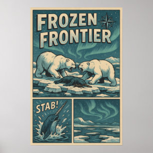 Affiche Frontière gelée - Ours polaire Standoff & Narwhal