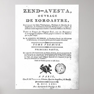 Affiche Frontispice d'une édition de 'Zend