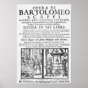 Affiche Frontispiece à cuisiner livre de Bartolomeo Scappi