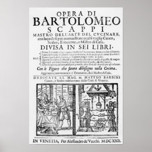 Affiche Frontispiece à cuisiner livre de Bartolomeo Scappi