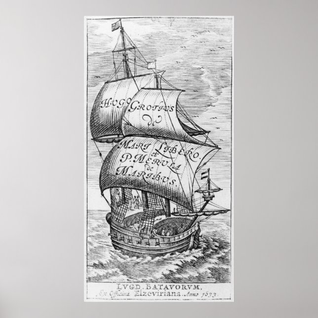 Affiche Frontispiece à 'De mari libero', par Hugo Grotius (Devant)