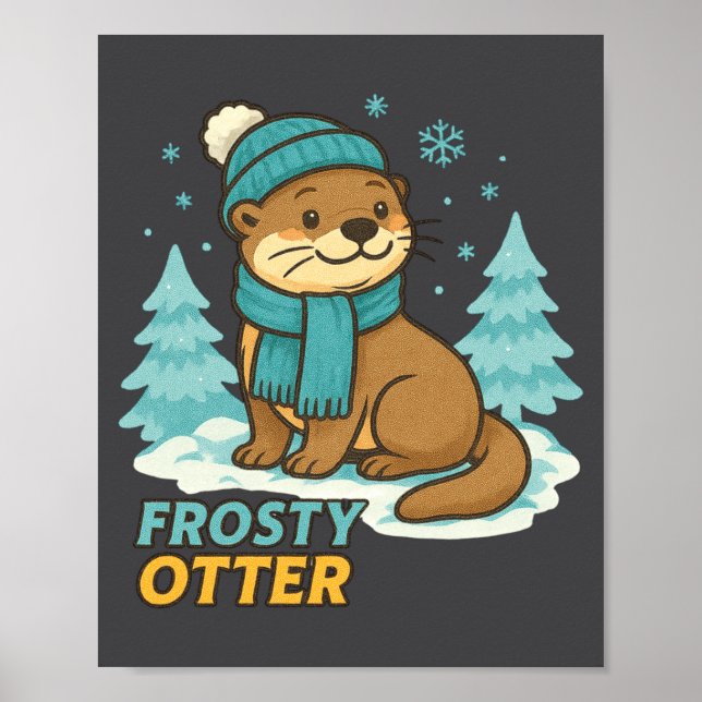 Affiche Frosty Otter Winter Charm Art Long Sleeve  (Devant)