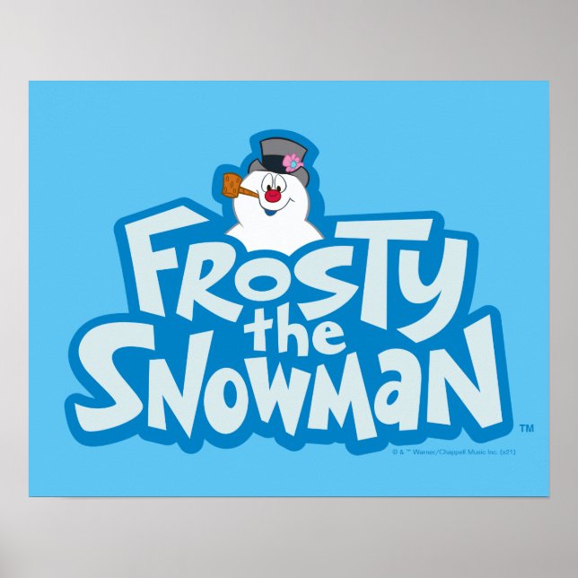 Affiche Frosty the Snowman™ | Logo empilé gelé (Devant)