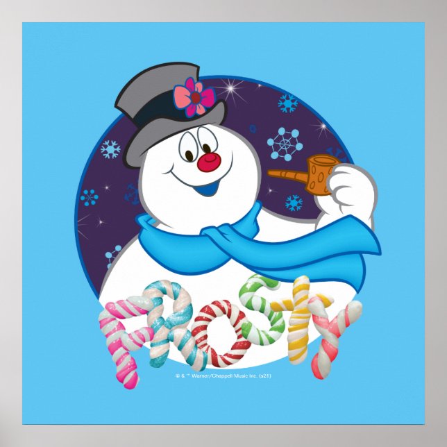 Affiche Frosty the Snowman™ | Nom du Sucre de canne coloré (Devant)