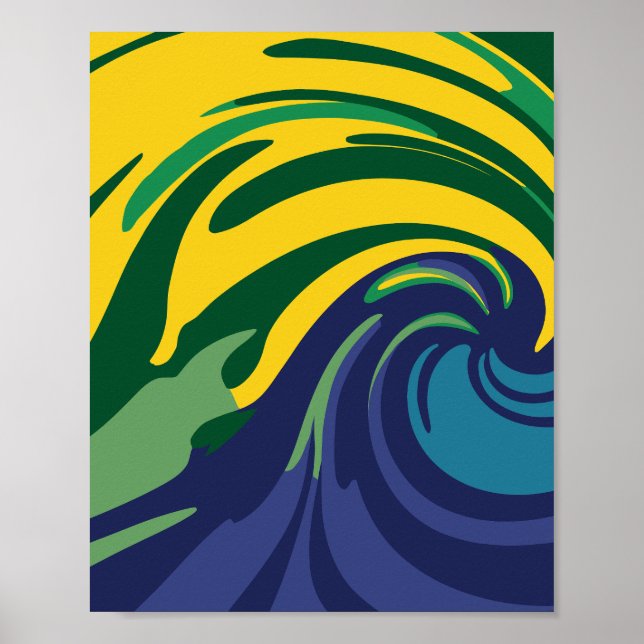 Affiche Frotte vibrante de vert, jaune et bleu (Devant)