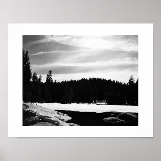 Affiche Frozen Lake Photographie noir et blanc (Devant)