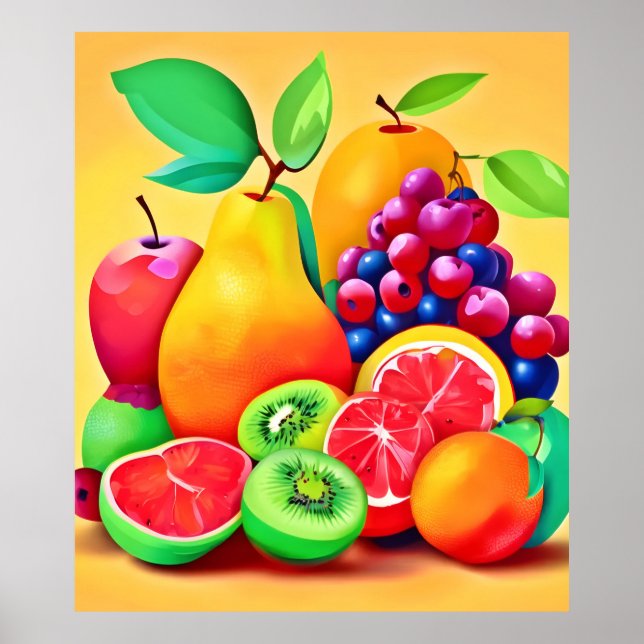 Affiche Fruit coloré Medley (Devant)