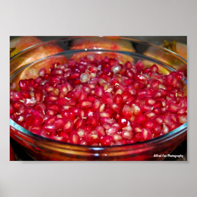Affiche Fruit de grenade dans un bol (Devant)